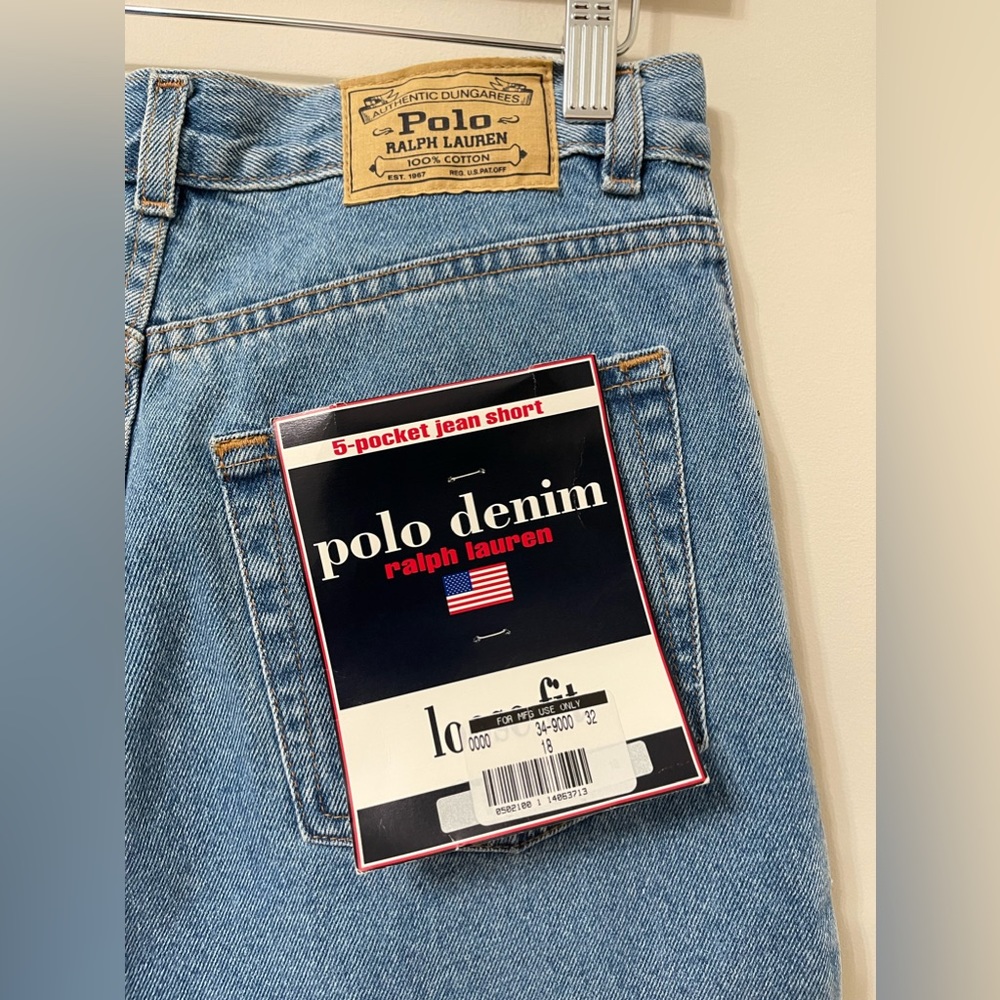 Polo Ralph Lauren 5-Pocket Vintage Light Denim Jean Boys Shorts Size 18 - Picture 5 of 8